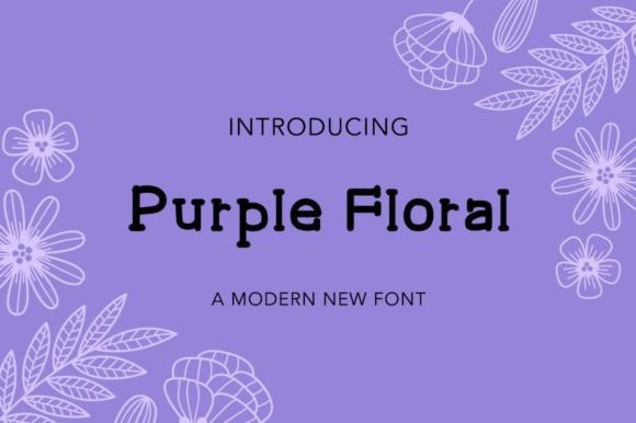 Purple Floral Font Poster 1
