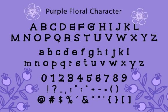 Purple Floral Font Poster 5