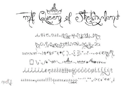 Queen of Sketchyland Font Queen of Sketchyland Font Poster 1
