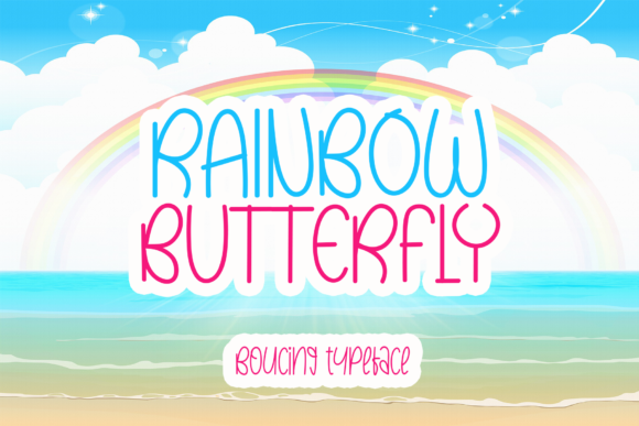 Rainbow Butterfly Font Poster 1