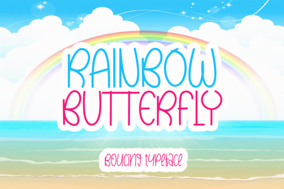 Rainbow Butterfly Font Rainbow Butterfly Font Poster 1