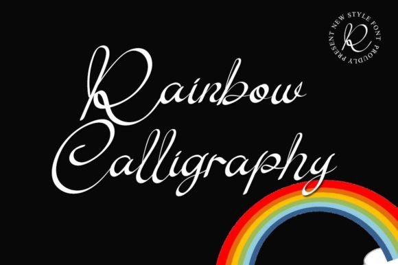 Rainbow Calligraphy Font Poster 1