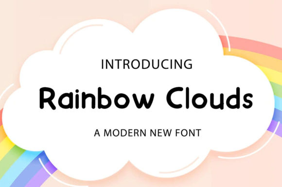 Rainbow Clouds Font Poster 1