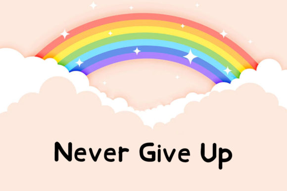 Rainbow Clouds Font Poster 3