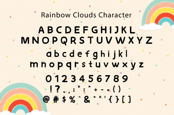 Rainbow Clouds Font Poster 5