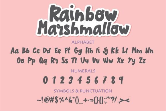 Rainbow Marshmallow Font Poster 2