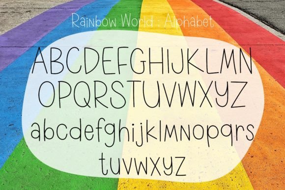 Rainbow World Font Poster 3