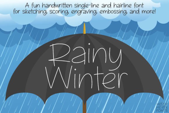 Rainy Winter (single Line) Font Poster 1