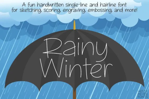 Rainy Winter (single Line) Font Poster 1
