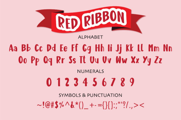 Red Ribbon Font Poster 2