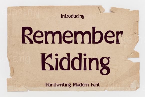Remember Kidding Font Poster 1