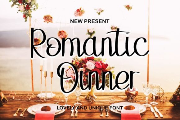 Romantic  Dinner Font Poster 1