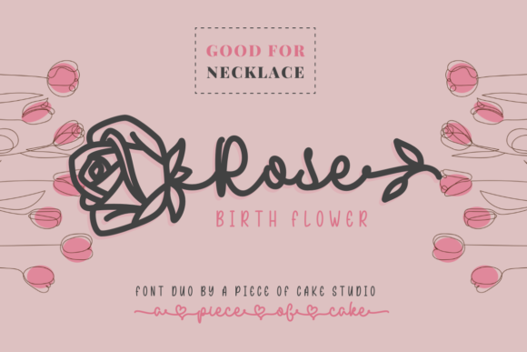 Rose Birth Flower Duo Font Poster 1