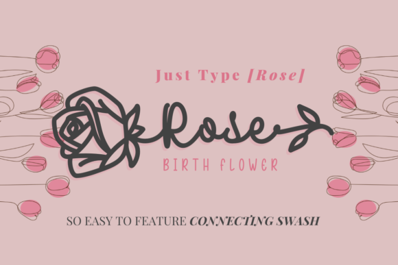 Rose Birth Flower Duo Font Poster 4