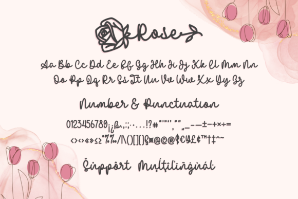 Rose Birth Flower Duo Font Poster 5