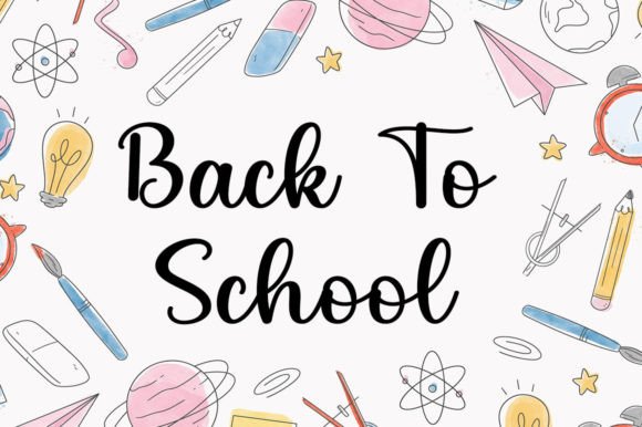 School Bag Font Poster 2