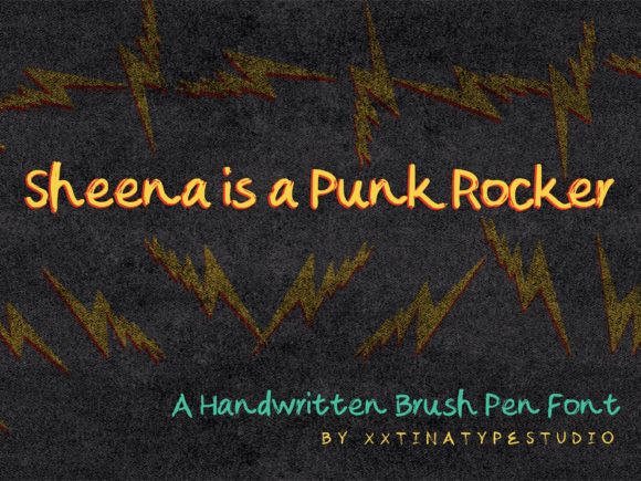 Sheena is a Punk Rocker Font Poster 1