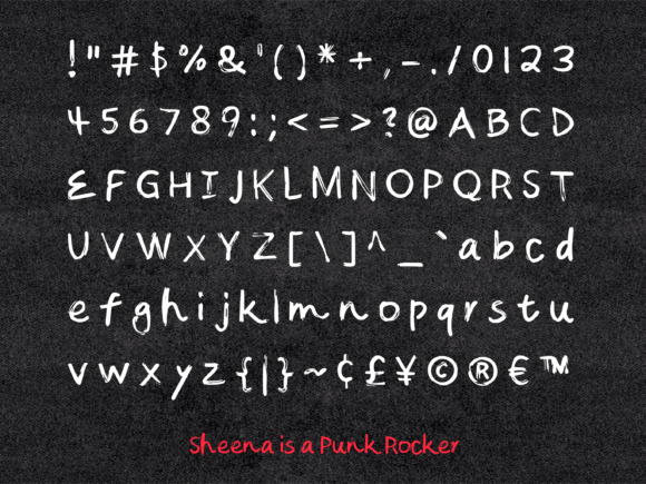 Sheena is a Punk Rocker Font Poster 2