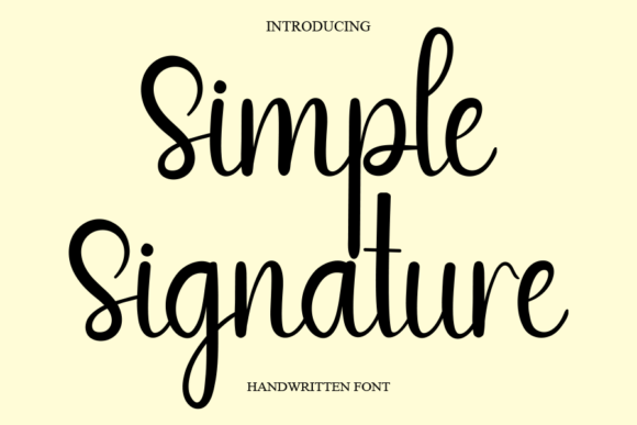 Simple Signature Font