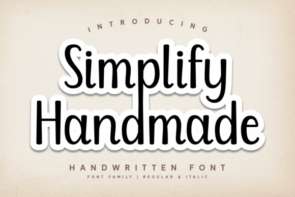 Simplify Handmade Font