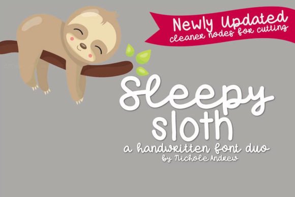 Sleepy Sloth Duo Font Poster 1