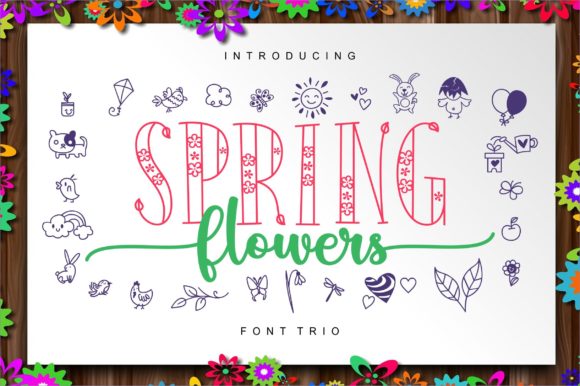 Spring Flowers Font Poster 1