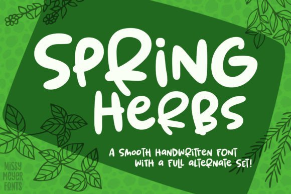 Spring Herbs Font Poster 1