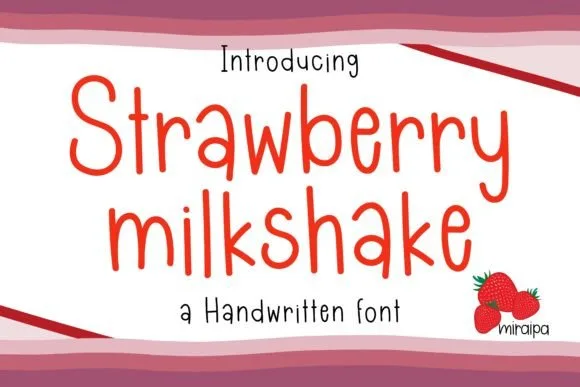 Strawberry Milkshake Font Poster 1