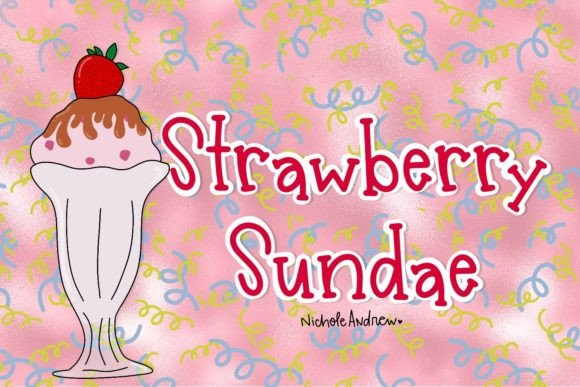 Strawberry Sundae Font Poster 1