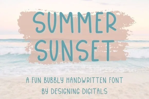 Summer Sunset Font Summer Sunset Font Poster 1