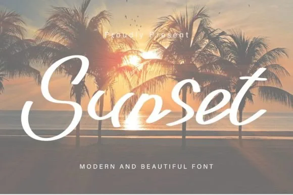 Sunset Font Sunset Font Poster 1