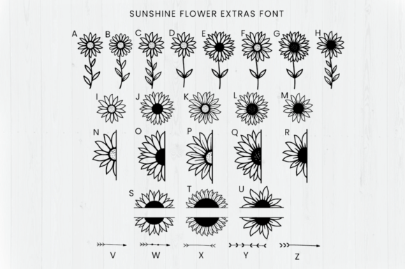 Sunshine Flower Font Poster 4