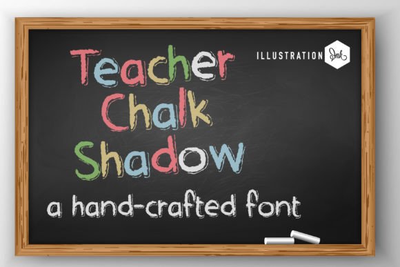 Teacher Chalk Shadow Font Poster 1