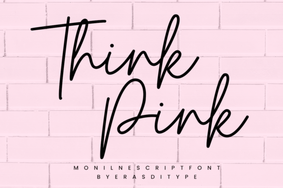 Think Pink Font Poster 1