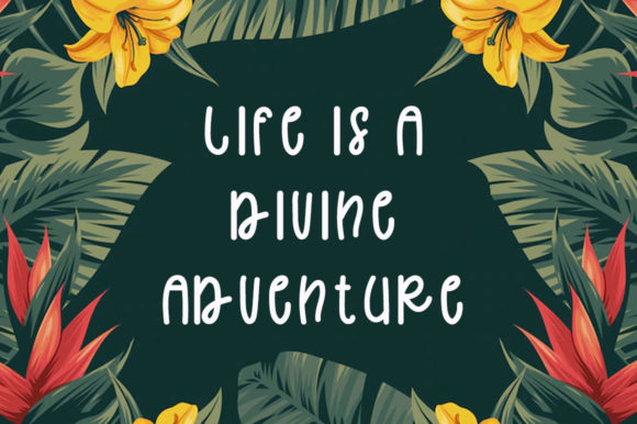 Tropical Leaf Font Poster 2