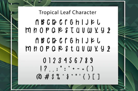 Tropical Leaf Font Poster 5