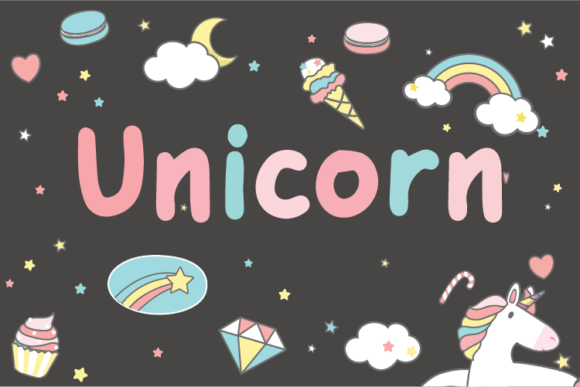 Unicorn Font Poster 1