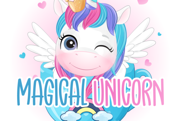 Unicorn Rainbow Font Poster 2
