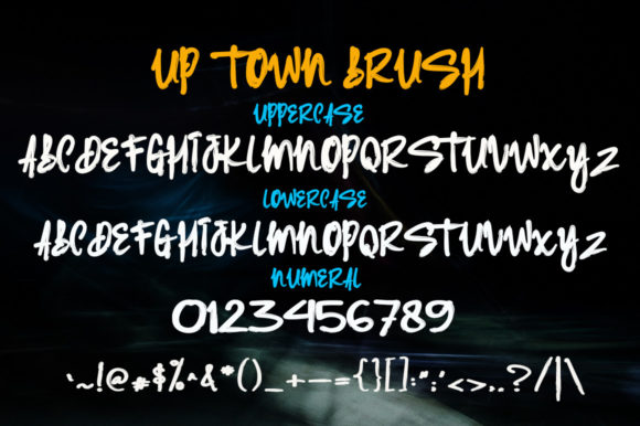 Up Town Brush Font Poster 11