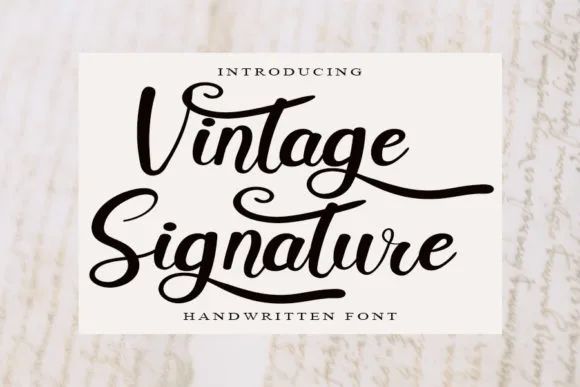 Vintage Signature Font Vintage Signature Font Poster 1