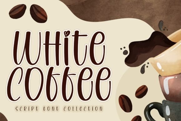 White Coffee Font Poster 1