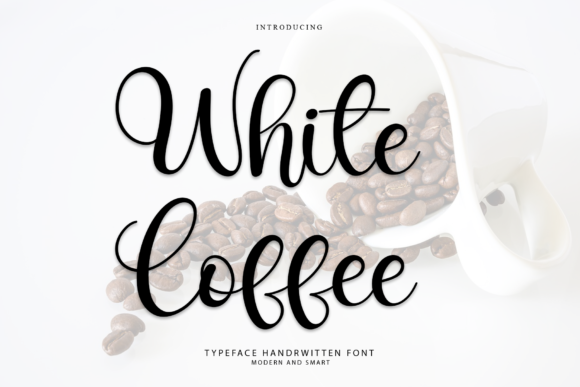 White Coffee Font Poster 1