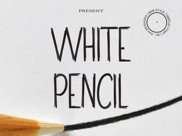 White Pencil Font Poster 1