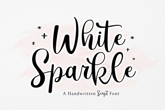 White Sparkle Font Poster 1