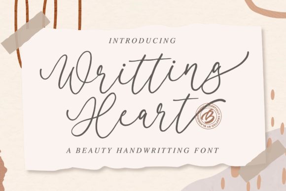 Writting Heart Font Poster 1