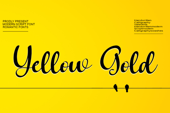 Yellow Gold Font Poster 1