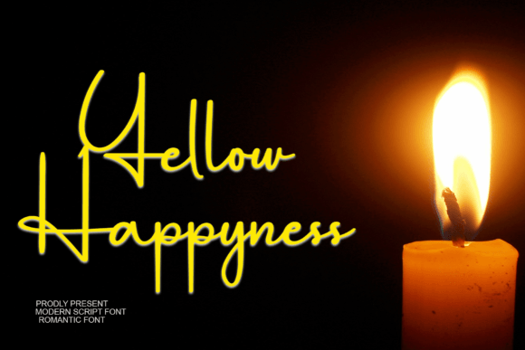 Yellow Happyness Font Poster 1