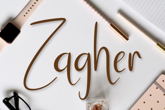 Zagher Script Font Poster 1