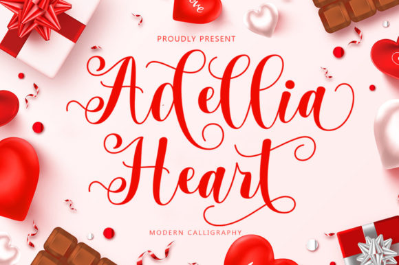 Adellia Heart Font Poster 1