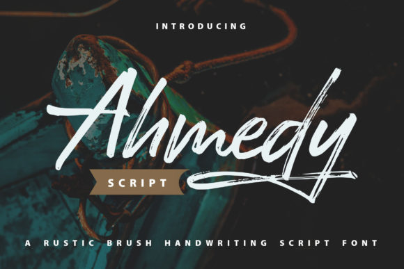 Ahmedy | Rustic Brush Handwriting Script Font Poster 1